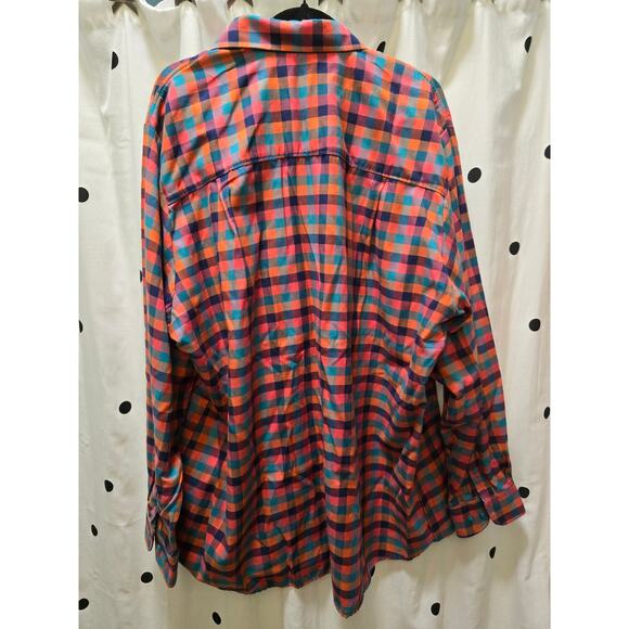 Men's Winston colorful plaid long sleeve button down dress shirt size 2XLT - Picture 9 of 10